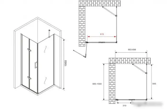 Душевой уголок Abber Zart AG08070P-S101 - фото товара