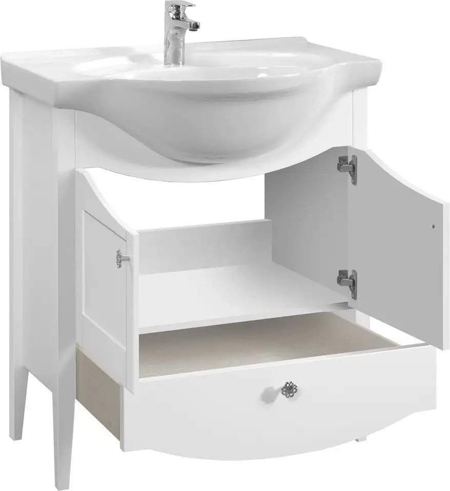 Belux Тумба под умывальник Афины Н 85-01 (18, белый матовый) – фото товара