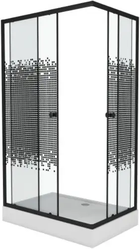 Душевой уголок Niagara NG-018-14Q Black 100x80x195 (мозаика стекло) - изображение в каталоге