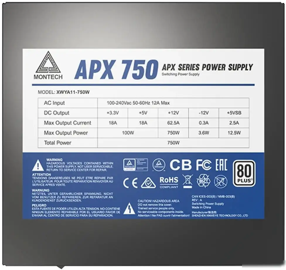 Блок питания Montech APX 750W (DC to DC) – фото товара