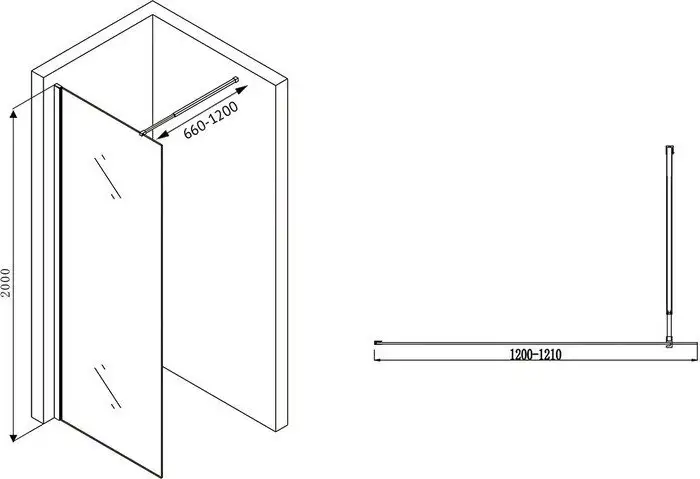 Душевая стенка Abber Immer Offen AG61100 - фото товара