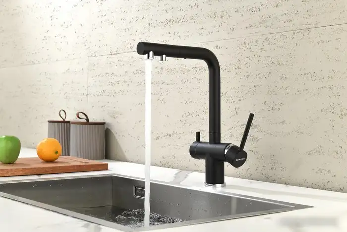 Смеситель Paulmark Serpentine Se213222-GM (черный/вороненая сталь) - фото товара