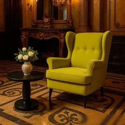Интерьерное кресло Делком40 Prince (Green зеленый/черные опоры) – фото товара