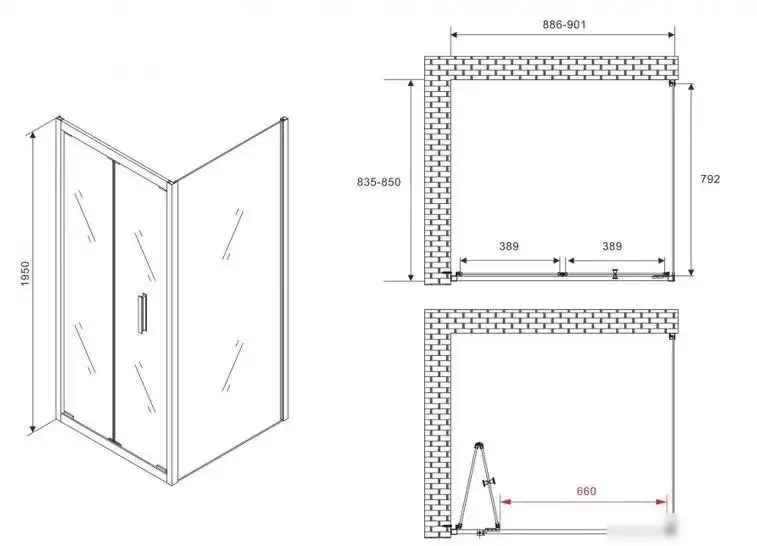 Душевой уголок Abber Sonnenstrand AG07090B-S85B - фото товара
