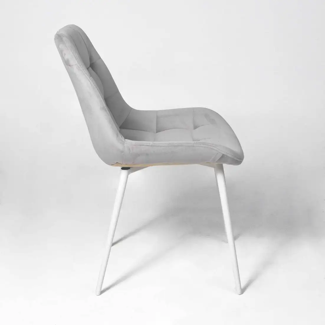 Стул Алвест AV 405 (светло-серый бархат Н-09/белый)