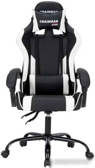 Кресло CHAIRMAN CH41 (экокожа, черно-белый) – фото товара