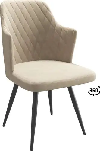 Стул Мамадома Freddy-R1 360 (k02 Латте замша Lux/черный) – изображение в каталоге