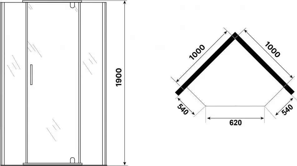 Душевой уголок Niagara Eco NG-1010-14DT 100x100x190 (черный/стекло тонированное) - фото товара