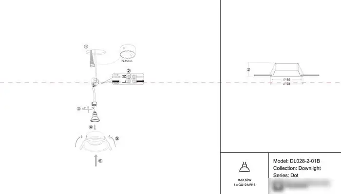 Точечный светильник Maytoni Dot DL028-2-01B – фото товара