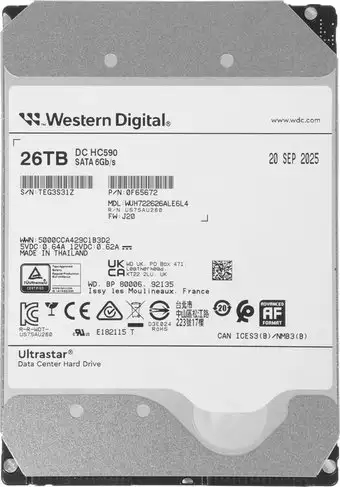 Жесткий диск WD Ultrastar DC HC590 26TB WUH722626ALE6L4 – изображение в каталоге