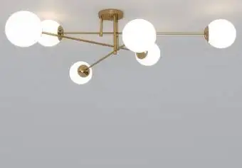 Люстра средней высоты Евросвет Netz 30181/6 латунь – изображение в каталоге