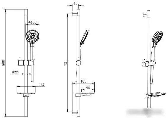 Душевой гарнитур Aquatek AQ2011MB - фото товара