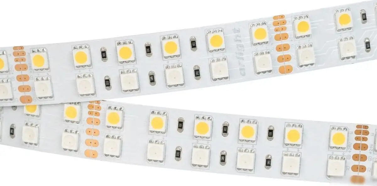 Светодиодная лента Arlight 32W/m 144Led/m 5060SMD разноцветный/теплый белый 5M RT-B144-19mm 24V RGBW-Warm 012327(3) – фото товара