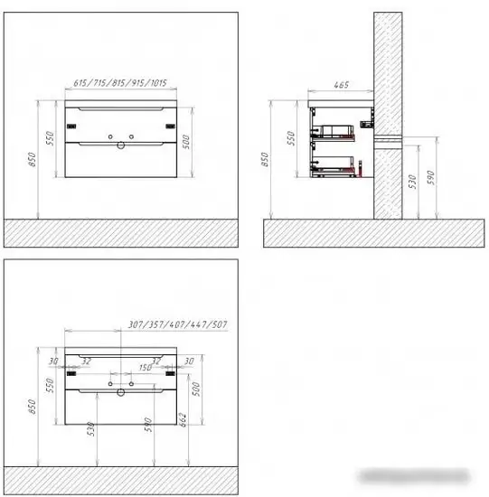 BelBagno Тумба под умывальник Etna-900-2C-SO-RW-P (rovere moro) – фото товара