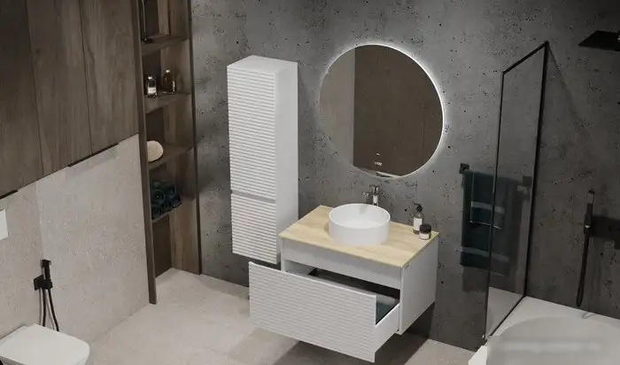 Jorno Тумба под умывальник Cossety 80 Coss.01.80/P/W-DG/JR (белый/дуб мавелла голд) – фото товара