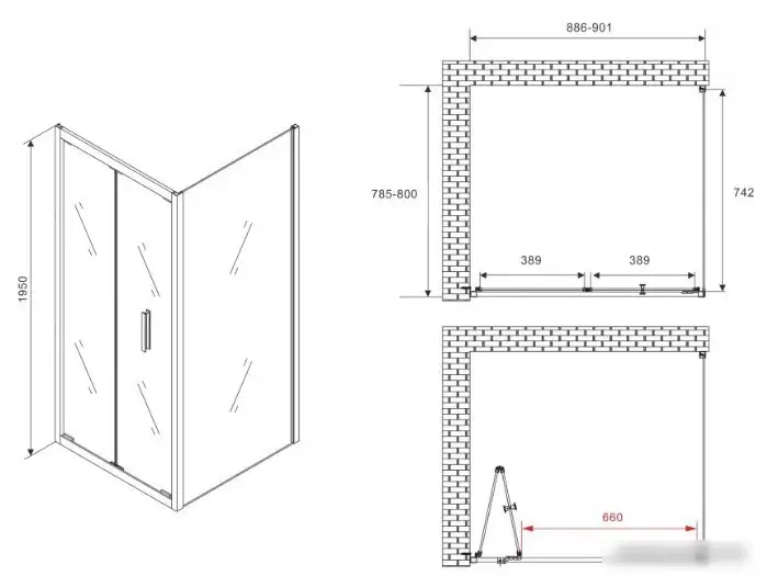 Душевой уголок Abber Sonnenstrand AG07090B-S80B - фото товара