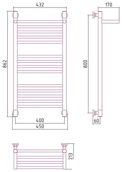Полотенцесушитель Сунержа Богема с полкой+ 800х400 071-0223-8040 - фото товара