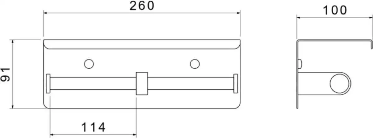Держатель для туалетной бумаги Aquatek Оберон AQ4909BG (с полкой, золото) – фото товара