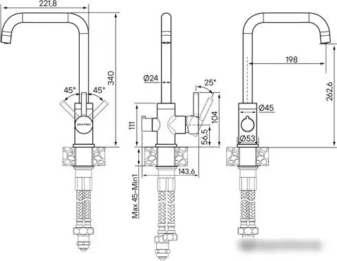 Смеситель Paulmark Logas Lo213021-401TB (антрацит) - фото товара
