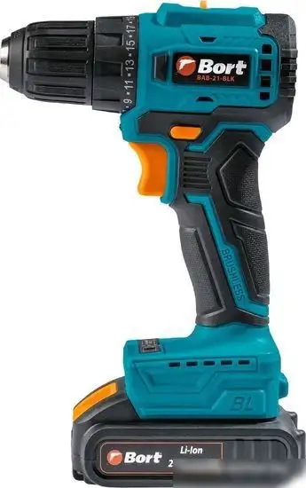 Дрель-шуруповерт Bort BAB-21-BLK 93413526 (с 2-мя АКБ, кейс) – фото товара