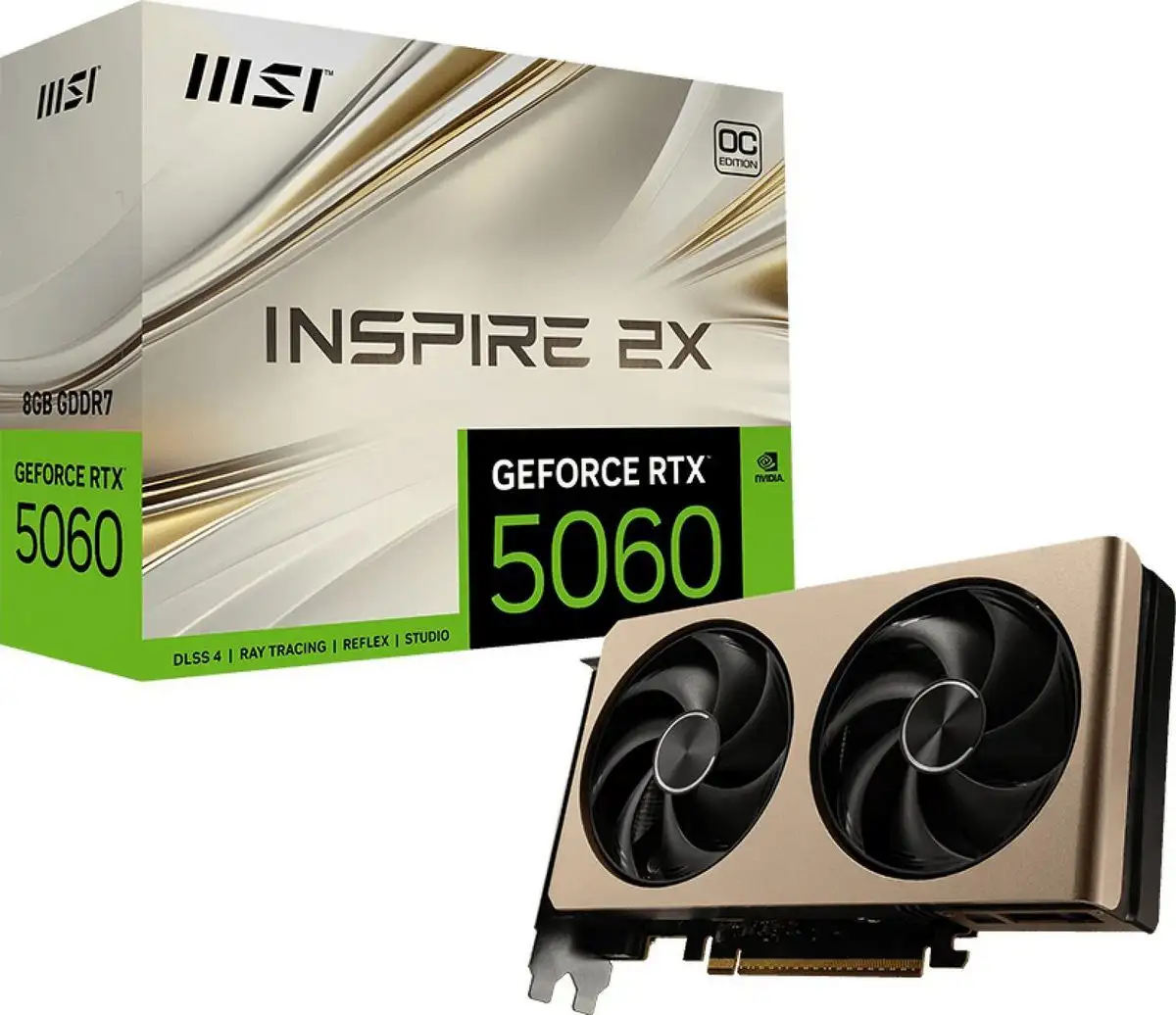 Видеокарта MSI GeForce RTX 5060 8G Inspire 2X OC – фото товара