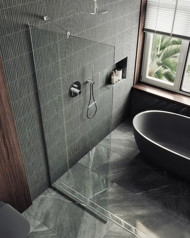 Душевая стенка MaybahGlass 195x79 MGD-695-5у (прозрачное стекло/хром матовый) - фото товара