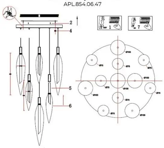 Подвесная люстра Aployt APL.854.06.47 – фото товара