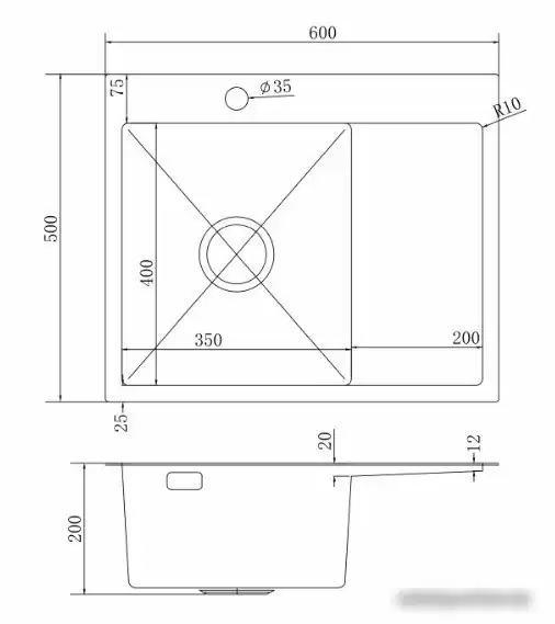 Кухонная мойка Mixline Pro 551875 левый (сатин, с сифоном) - фото товара