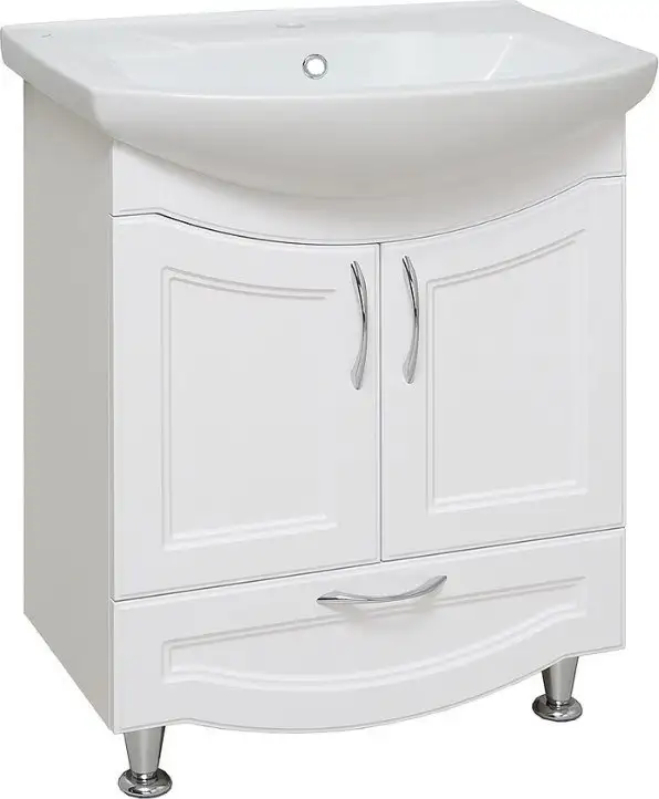 Runo Тумба с умывальником Runo Неаполь 65 + Элеганс 65 (напольная, белый) – фото товара