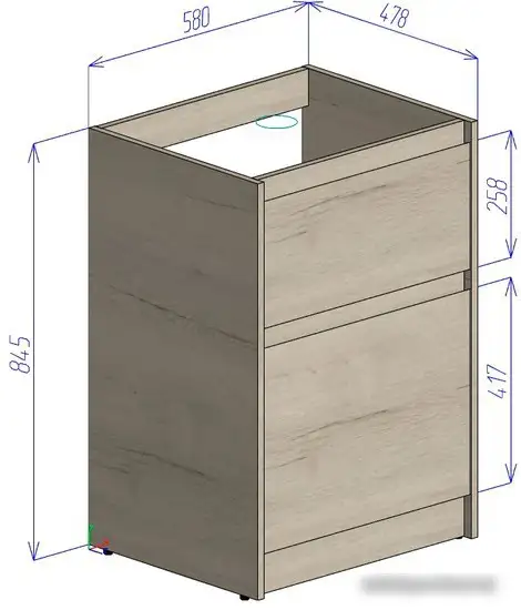 BelBagno Тумба под умывальник Kraft-LVD-580/1200-2C-PIA-RNN (rovere neb.) – фото товара