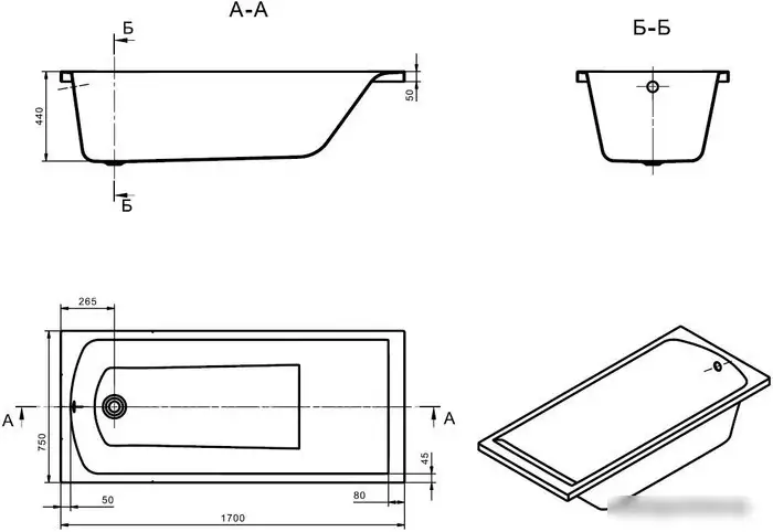 Ванна Santek Фиджи 170Х75 1.WH50.1.596 - фото товара