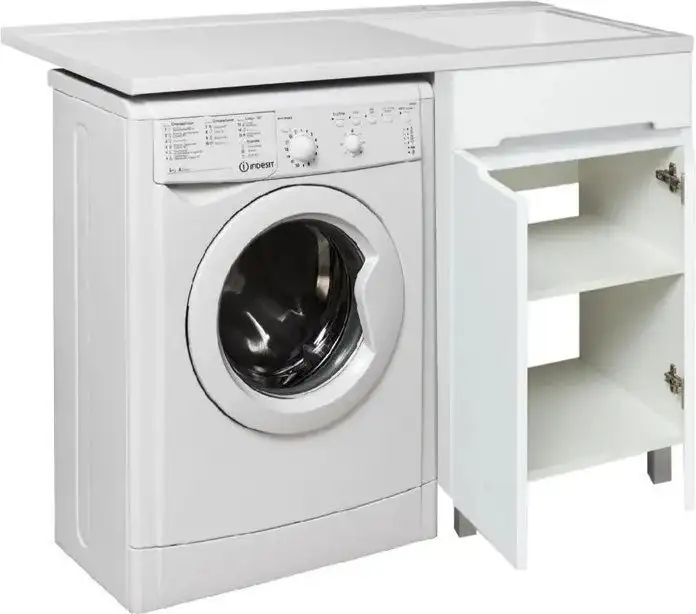 Runo Тумба с умывальником Runo Парма 60 + Гамма 120 лайт с правым крылом (напольная) – фото товара