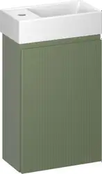 Wellsee Тумба под умывальник 2 в 1 WC Area 221805002 (тумба/матовый зеленый, раковина/глянцевый белый, без ножек) – изображение в каталоге