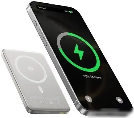 Внешний аккумулятор Baseus PicoGo AM41 Ultra-Slim Qi2 Magnetic Power Bank 10000mAh (титановый) – фото товара