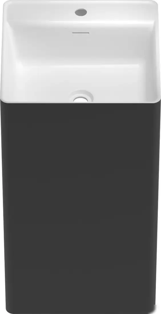 Умывальник Wellsee Pure BY Wellsee 230716000 (отдельностоящий, с отверстием под смеситель, матовый черный/глянцевый белый) - фото товара