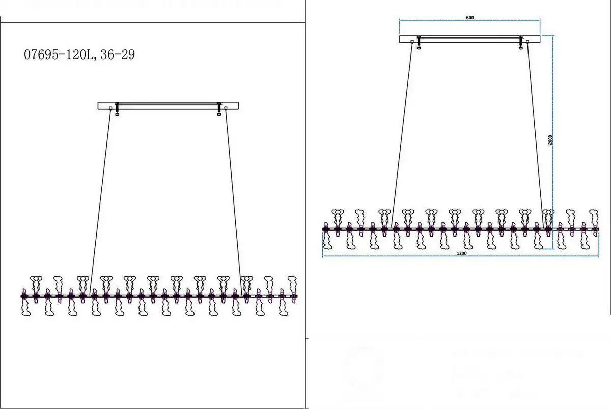 Подвесная люстра Kinklight Мару 07695-120L.36-29 (латунь/черный) – фото товара