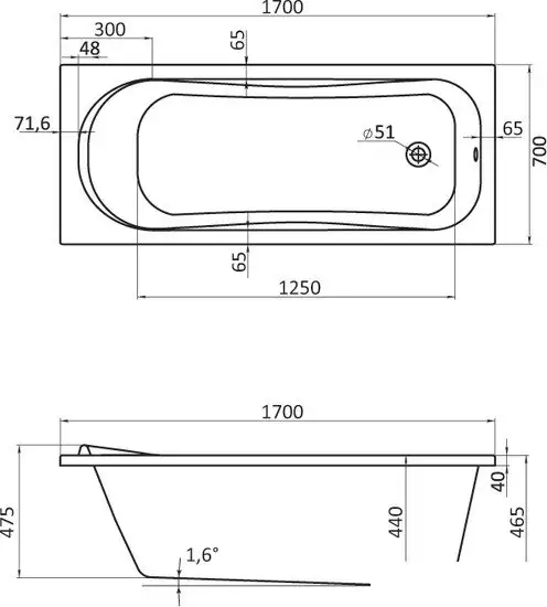 Ванна Santek Тенерифе 170x70 (с каркасом и экраном) - фото товара