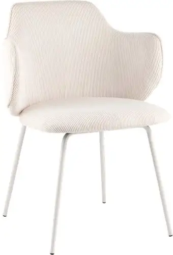 Стул с подлокотниками Stool Group Eira VC029 Farm-103 (вельвет белый) – изображение в каталоге