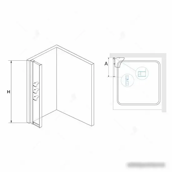 Душевая стенка RGW Z-42 03064230-11 30 (хром/прозрачное стекло) - фото товара