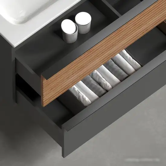 Sancos Тумба под умывальник Delta DL60GR (дуб красный/графит) – фото товара