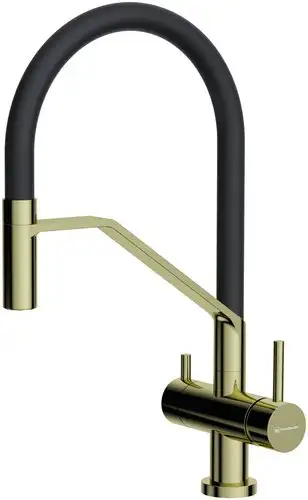 Смеситель Omoikiri Akeno-LG (светлое золото/черный) - изображение в каталоге