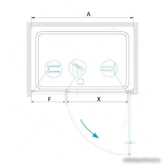 Душевая дверь RGW HO-012B 350601209-24 90 (черный/матовое-сатинат стекло) - фото товара