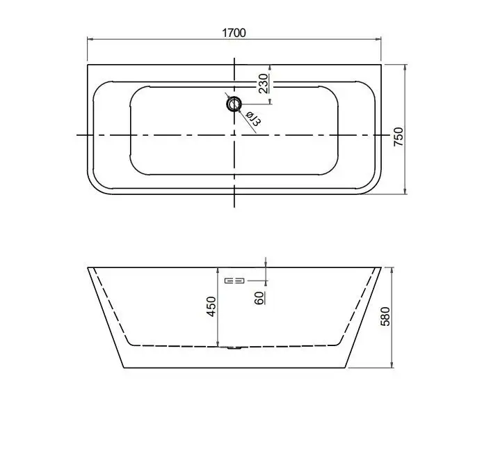 Ванна Aquatek Элегия 170x75 AQ-113775Wt (с ножками и сливом) - фото товара