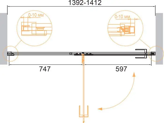 Душевая дверь Cezares BELLAGIO-B-12-140-C-NERO - фото товара