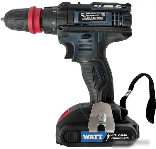 Дрель-шуруповерт WATT WAS-21Li-3 1.021.030.23 (с 2-мя АКБ, кейс) – фото товара