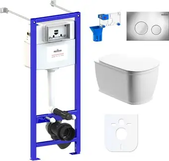 Унитаз Lavinia Boho Relfix Bell Pro Rimless 7 в 1 87050126 (хром пластик) - изображение в каталоге