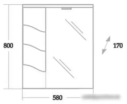 Onika Шкаф с зеркалом Лайн 58.01 R [205820] – фото товара