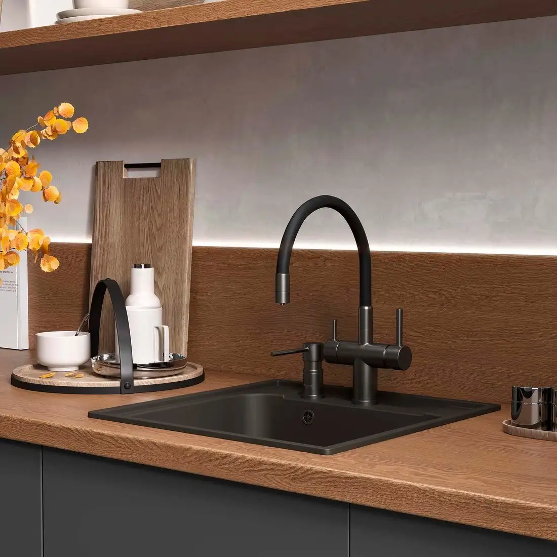 Кухонная мойка Reflexion Etude RF0353BL - фото товара