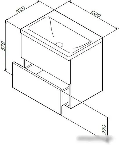 AM.PM Тумба под умывальник 60 M90FHX06022WG – фото товара