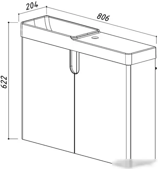 Belux Тумба под умывальник Кадис НП80 (1, белый глянец) – фото товара